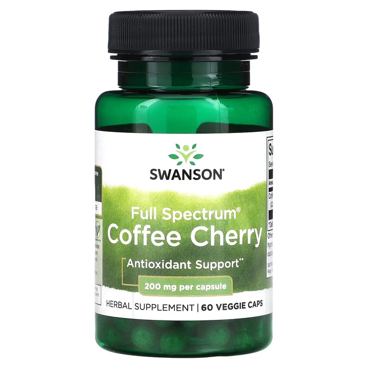 Supliment alimentar, Swanson Full Spectrum Coffee Cherry, 200 mg, 60 capsule