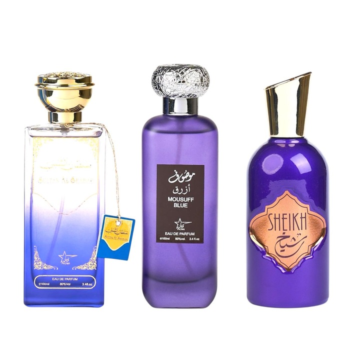 Парфюмна вода за мъже Sultan Al Shabab/ Mousuff Blue/ Sheikh, 3x100 мл