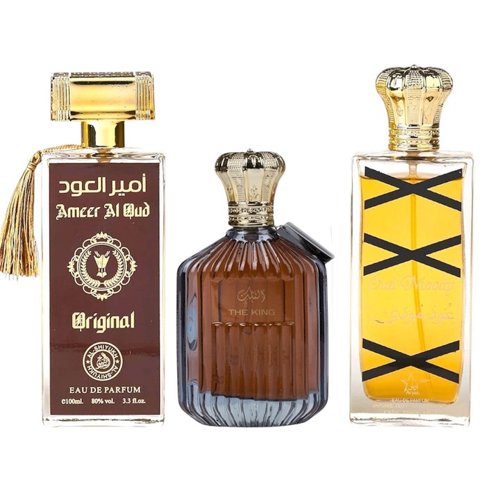 Set, Apa de Parfum, Ameer Al Oud Original/ The King/ Oud Moody, Barbati, 3x100 Ml