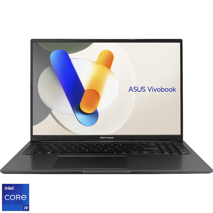 Laptop ASUS Vivobook 16 X1605VA cu procesor Intel® Core™ i9-13900H pana la 5.4 GHz, 14 cores, 24 MB, 16'', WUXGA, IPS, 32GB DDR4, 3 TB SSD, Intel Iris Xᵉ Graphics, No OS, Indie Black