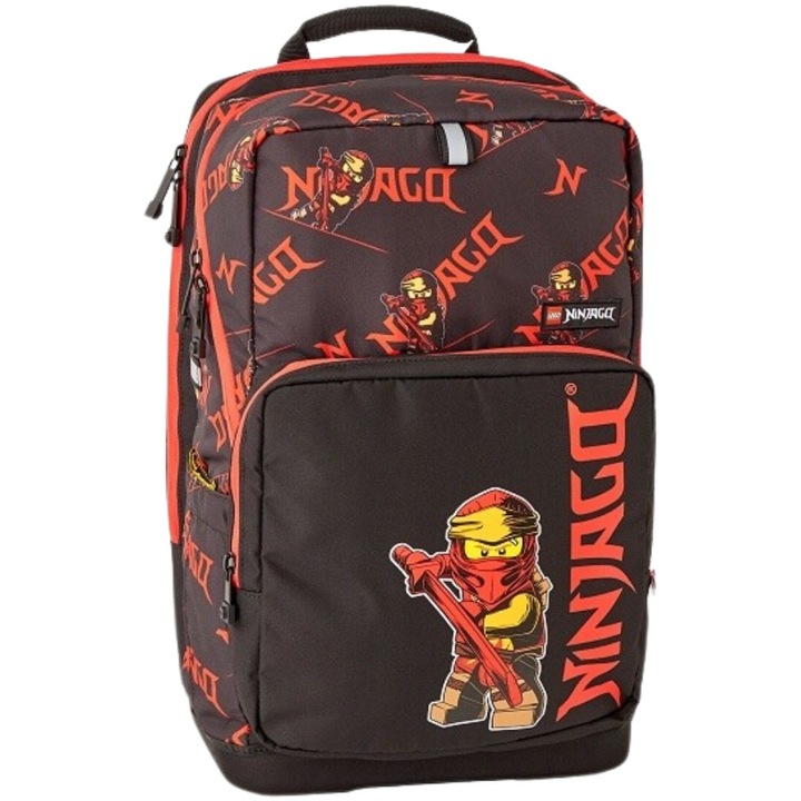 Ghiozdan scoala LEGO Maxi Light - design NinjaGo, Red