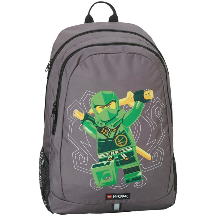 Ghiozdan scoala LEGO - design NinjaGo, Green
