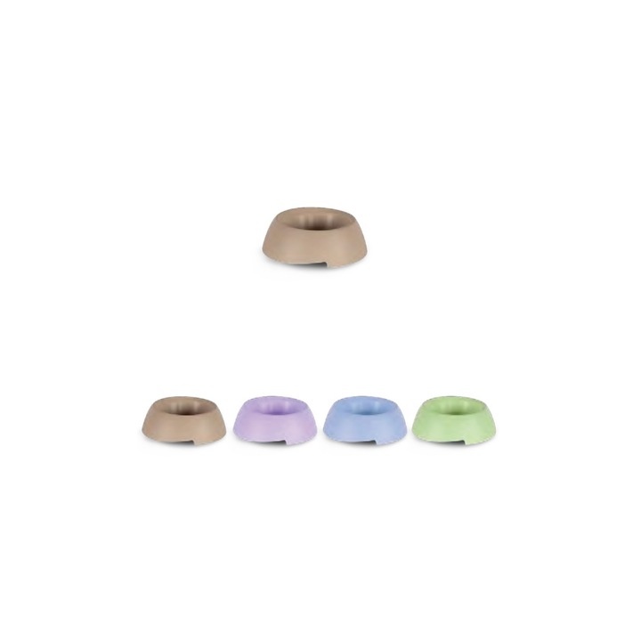 Castron pentru Caini Mici, DORA3 (0.5 L) - Bol Plastic Dur, Antiderapant, Baza Ondulata - Ideal pentru Hrana si Apa