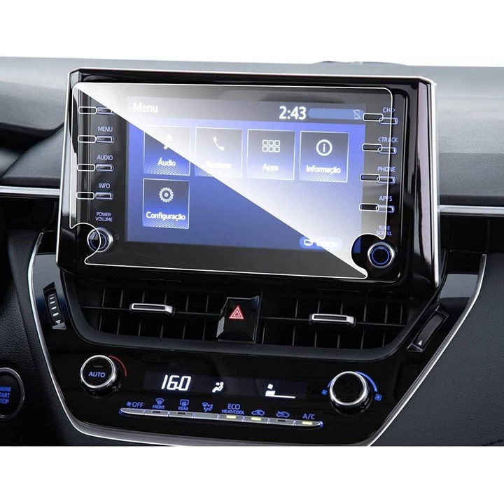 Folie pentru Navigatie Toyota Corolla 2020, King Protection, Ultra-Rezistenta, Claritate Cristalina, Aplicare Usoara