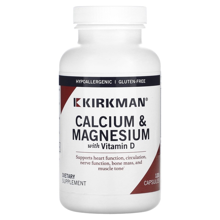 Supliment vitamine Kirkman Labs, calciu magneziu vitamina D, 120 capsule