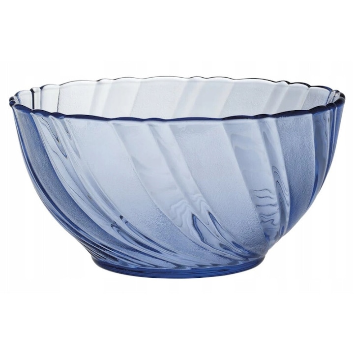 Bol de salata din sticla Duralex, albastru, 1.25 L, 18 cm