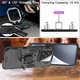 Кейс G-Ring Defender, съвместим с Xiaomi 15 Pro 5G, Antishock Armor, въртящ се на 360 градуса пръстен, вграден магнит за закрепване в кола, TPU + PC, черен