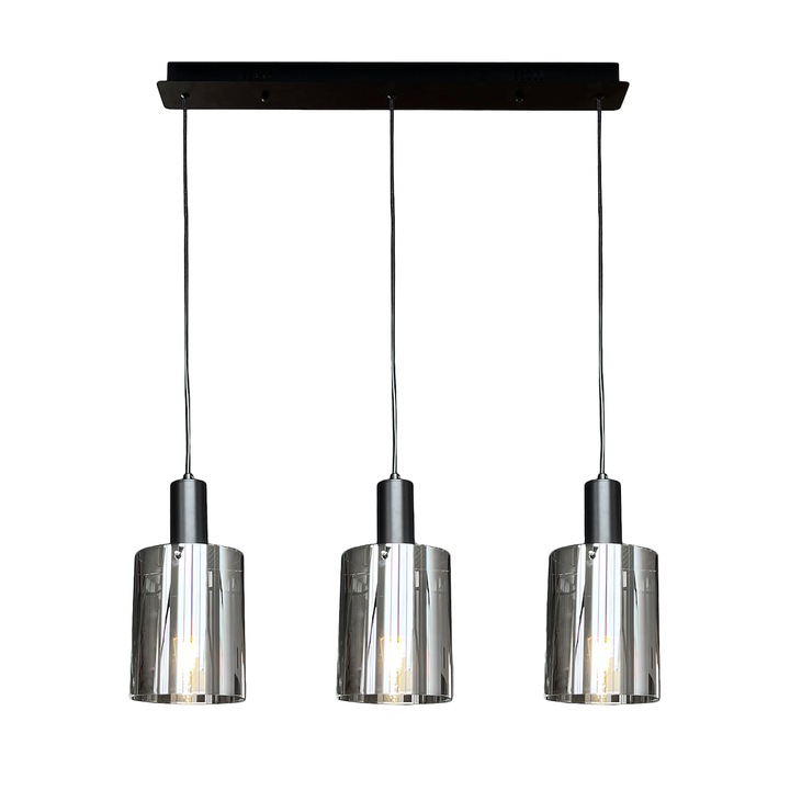 Lustra Milagro Arcadia, 3 E27, negru, 13x78x120cm, inaltime reglabila 40-120cm