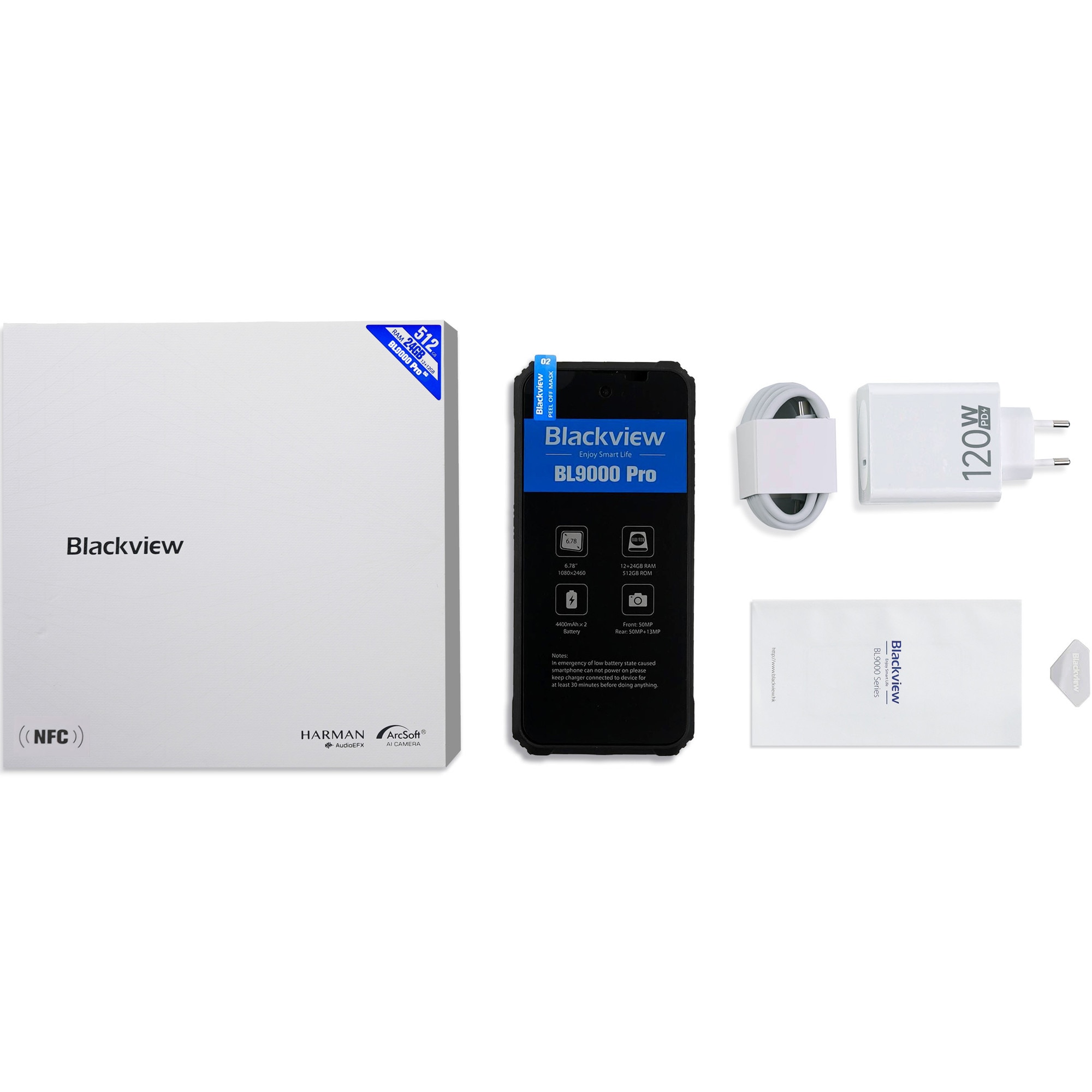 Telefon mobil Blackview Rugged BL9000 PRO, 512GB, 12GB RAM, 5G, Black