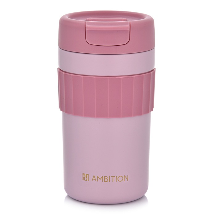 Термос чаша 450ml, розова, AMBITION Nino