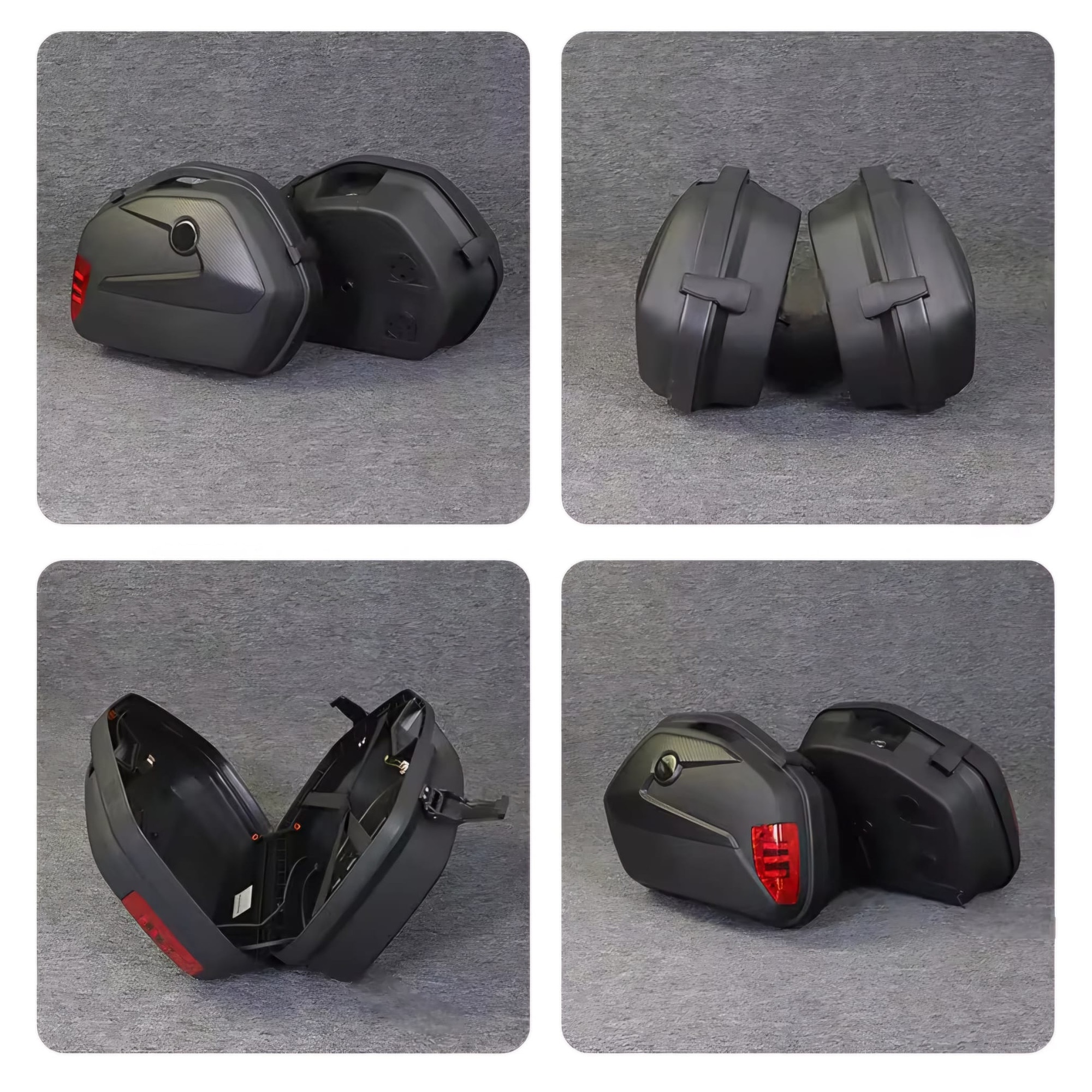 Set 2 genti Laterale moto, TopX, ABS cu Reflectoare, 23 litri