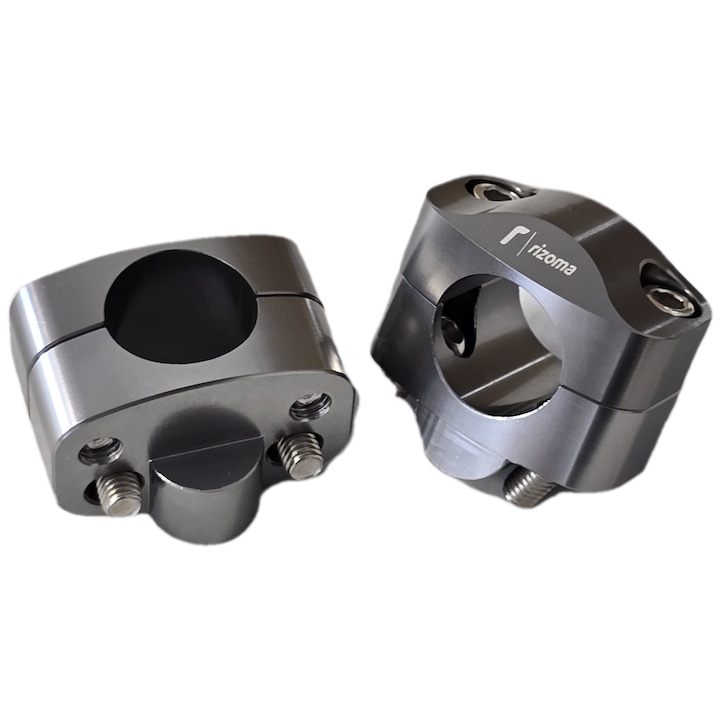 Motorkerékpár kormány adapter, Rizoma, ezüst, 28,5x22mm, 2 darabos készlet