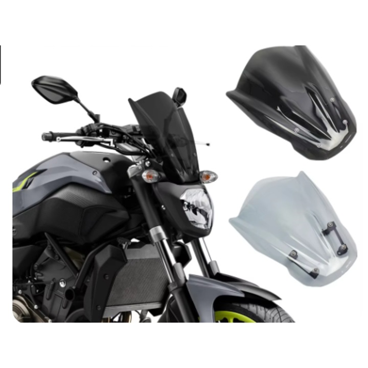 Motorkerékpár szélvédő, TopX, Yamaha MT-07-hez, 2013-2017, könnyen felszerelhető, karcálló, 2 darabos készlet