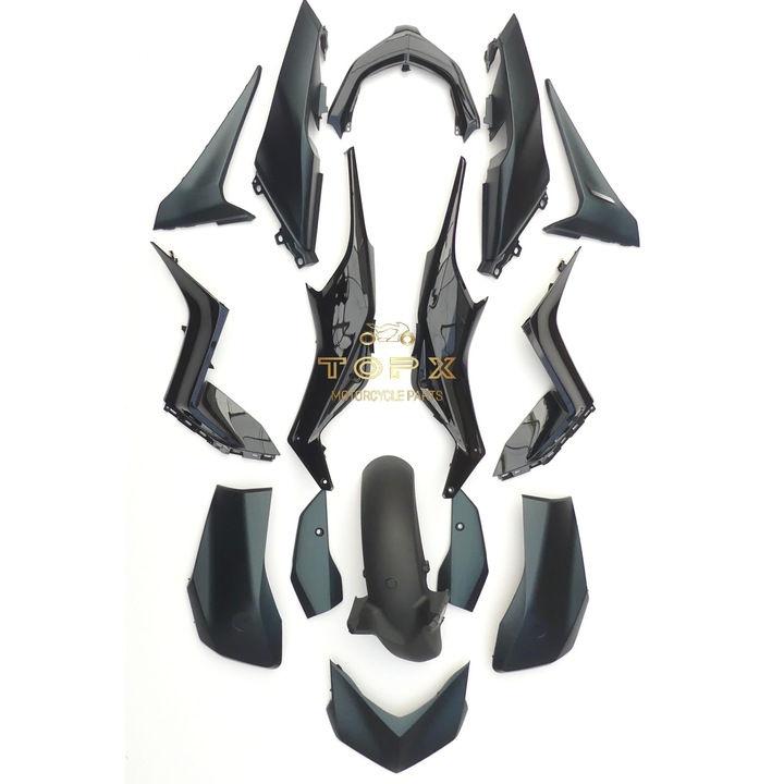 Set caroserie moto TopX, pentru Yamaha X-Max 125 300 2023, negru