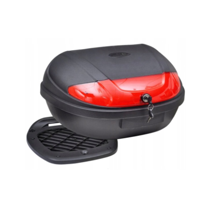 Cutie portbagaj moto, TopX 48L, pentru 2 casti, plastic, impermeabila, dimensiuni 59x44x32cm