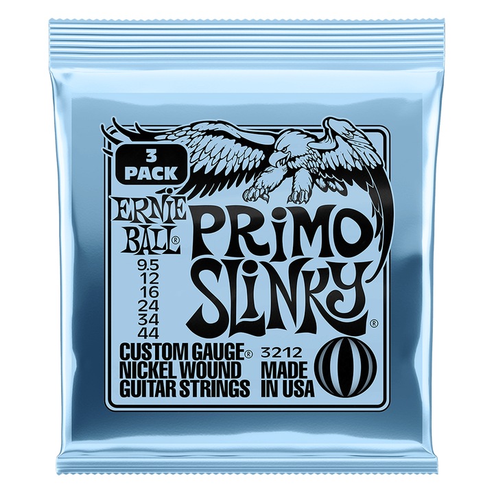 Set 3 Coarde Ernie Ball Primo Slinky Nickel Wound, multicolor, 9.5-44