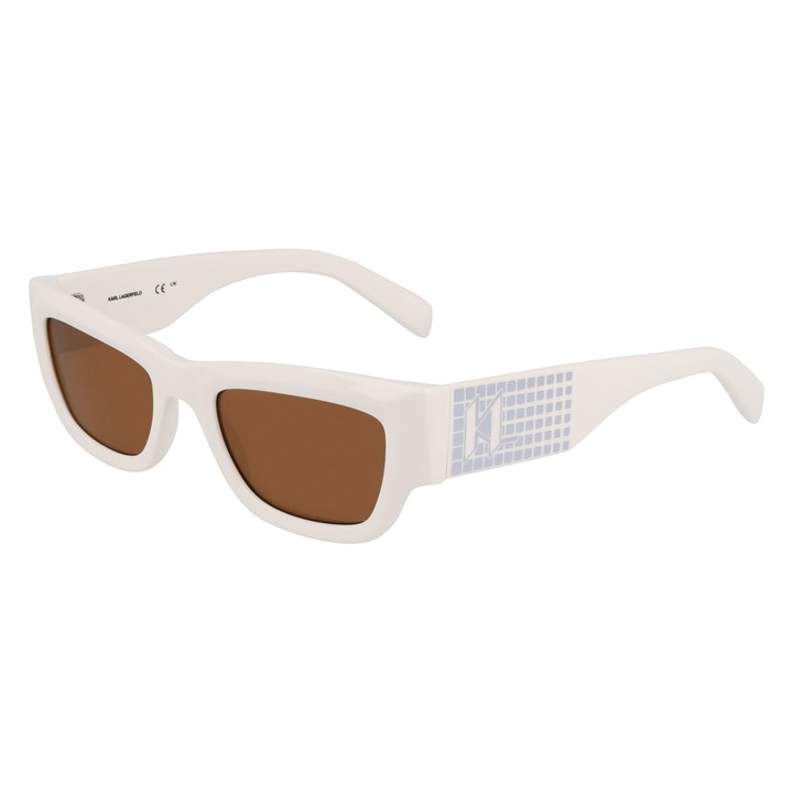 Ochelari de Soare Dama, Karl Lagerfeld, Alb, O 52 mm, Protectie UV400, Filtru Solar Categoria 2