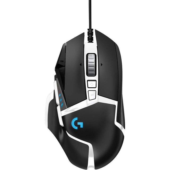 Геймърска мишка Logitech G502 Hero SE RGB 16000 DPI, бял/черен