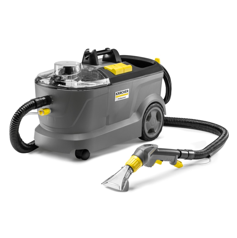 Aspirator de curatat cu injectie-extractie Karcher Puzzi 10/1, 74l/s, Vid - 254mBar, 1250W Turbina, 50W Pompa Gri