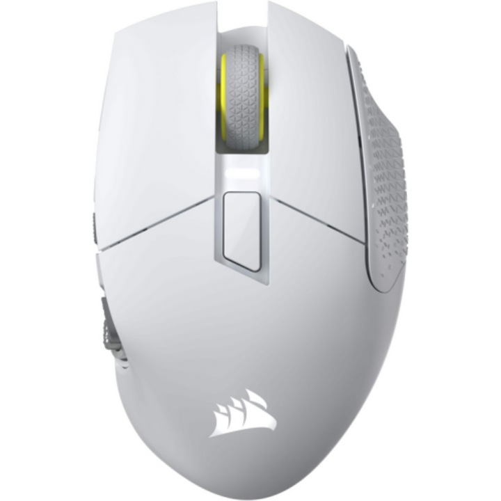Vezeték nélküli egér Corsair Scimitar Elite, RGB LED, USB/Bluetooth, 33000 dpi, Optikai érzékelő Corsair Marksman S, Fehér