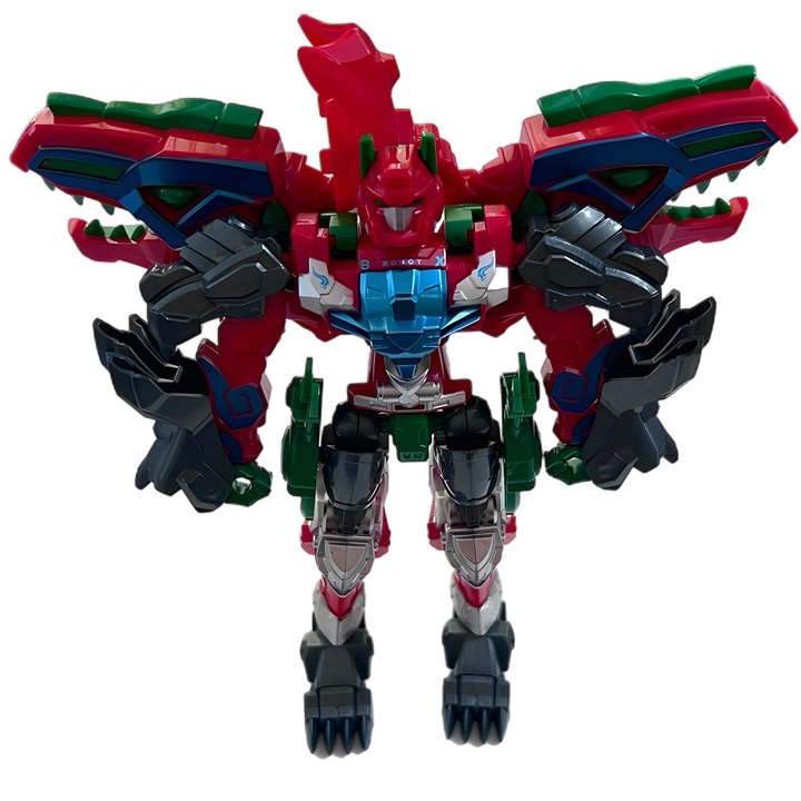 Robot transformabil Mechanical Beast, 2 in 1 serie Deformation, model animal, pentru copii 3+, culoare - Rosu