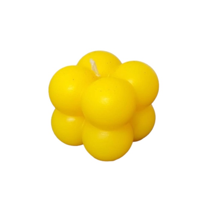 Marturie Bubble, Astryd Angels Events, galben, 100% handmade, set cu etichete și saculeti