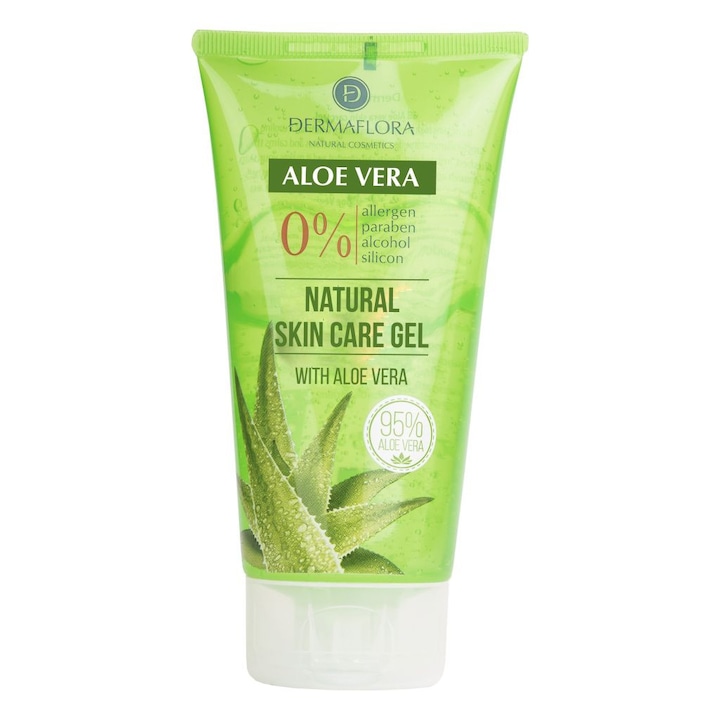 Gel Pur Aloe Vera 95% - Piele Sensibila, Iritata, Arsuri Solare, Actiune Calmanta, Hidratanta, Refacerea Tesuturilor, Ingrijire, Hidratarea tenului, Formula Pura, 150ml