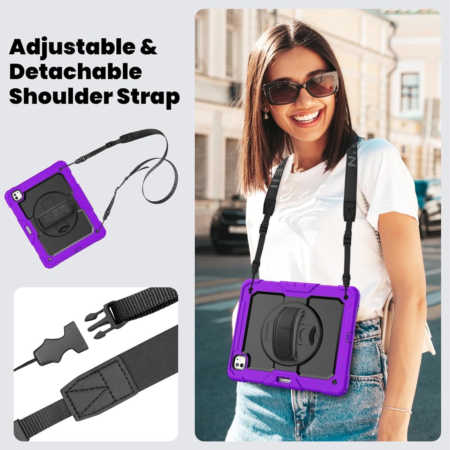 Husa compatibila cu iPad Air4/Air5 10.9 (20/22) iPad Pro 11 (18/20/21) Violet-Negru