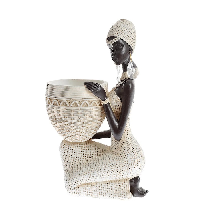 Statueta femeie africana cu vas 24 cm, Meli Melo Paris