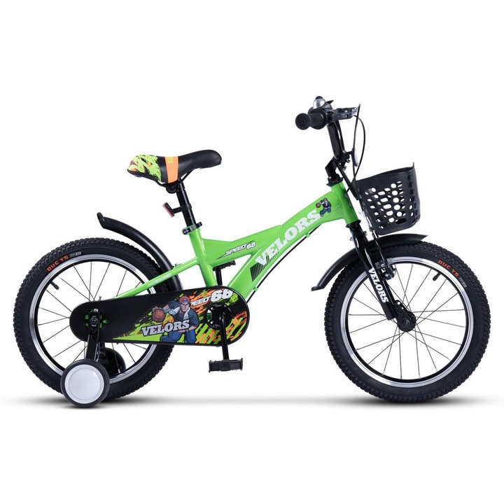 Bicicleta Copii 4-6 ani Velors V1601A 16", Verde