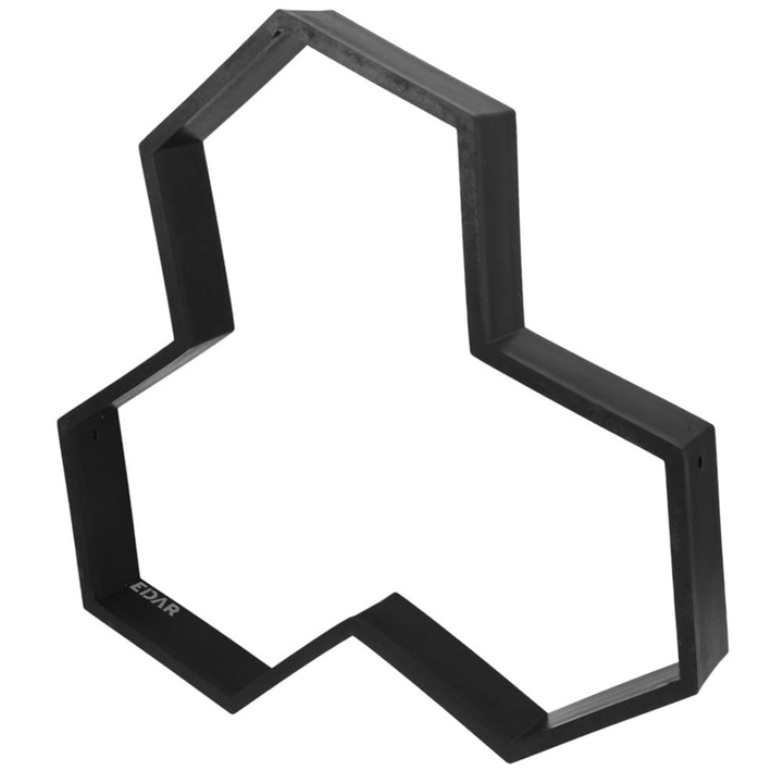 Форма за павета от лят бетон, EDAR тип шаблон, декоративен ефект от естествен камък, размери 37 x 4,5 x 37 см, модел 14