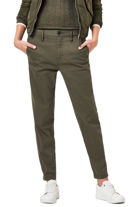 Pantaloni de dama G-Star RAW Bronson-Z Mid Skinny Chino *8846079 16113-23, Talie medie, Picior skinny, W33-L34, Kaki