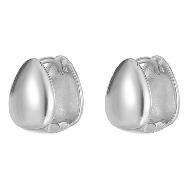 Cercei din Argint 925 Round Wide Hoops Argintii, Design Elegant si Stralucire Fina, Cadou Ideal pentru Aniversare, Martisor sau Sarbatori, Cutie Inclusa, A297