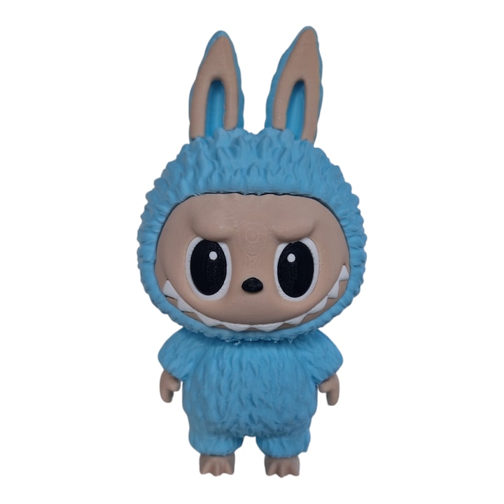 Figurina Labubu – Personaj de colectie, printat 3D, albastru deschis, Decor Geek & Cadou Inedit