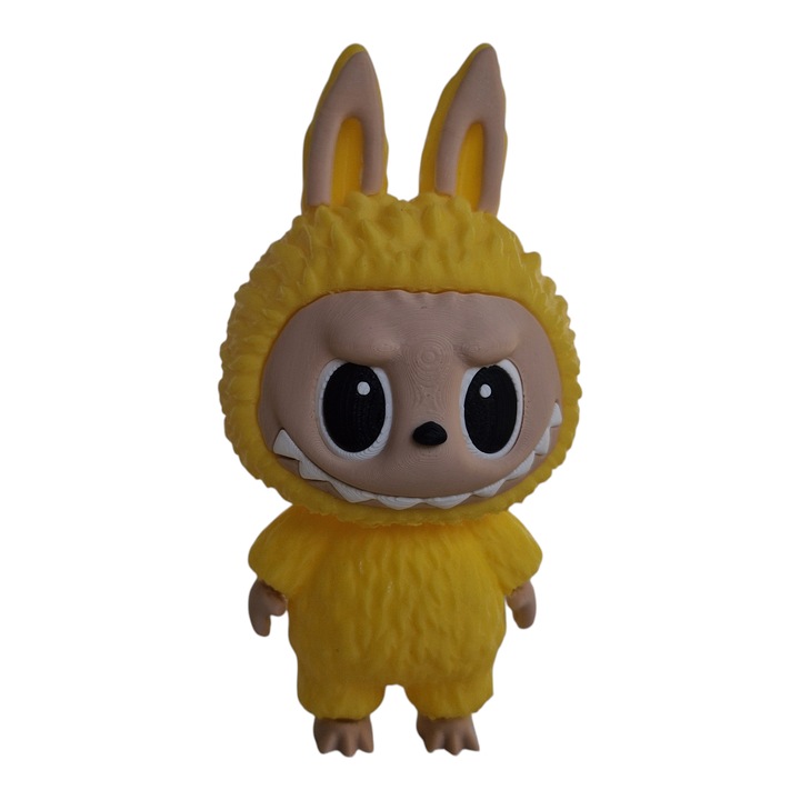 Figurina Labubu – Personaj de colectie, printat 3D, galben, Decor Geek & Cadou Inedit