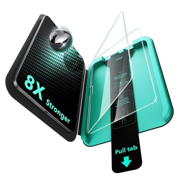 Folie pentru iPad Air 13 (2024) / Air 13 (2025) (set 2) - ESR Armorite Screen Protector UltraFit Tray - Clear