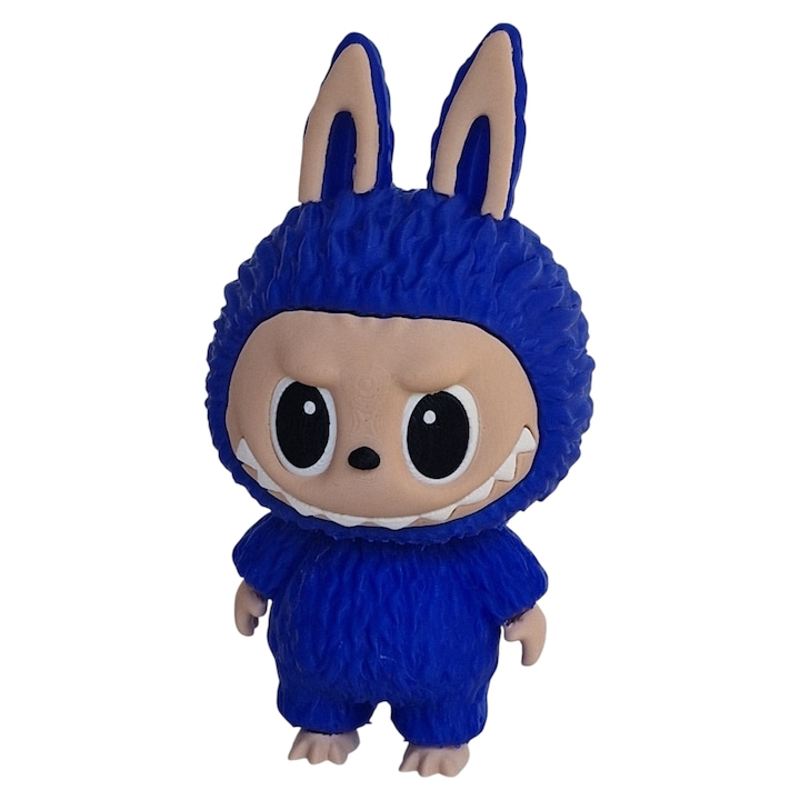 Figurina Labubu – Personaj de colectie, printat 3D, albastru, Decor Geek & Cadou Inedit