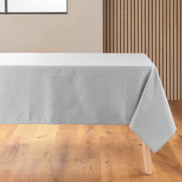 Jacquard terítő fémes mintával, AZULINE, 140 x 250 cm - szürke