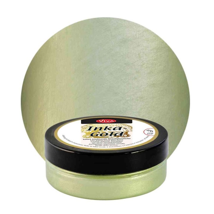 Vopsea metalica tip ceara Inka-Gold, VIVA DECOR, 62.5g, Verde deschis