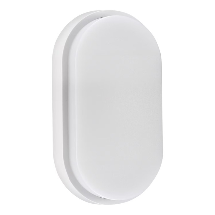 Aplica LED Exterior IP54 Ovala Alba 15W 6500K 1350lm 215x115mm - Ecoplanet