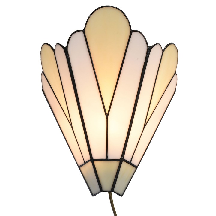 Стенна лампа Tiffany бежово бяла 20x10x29 см E14