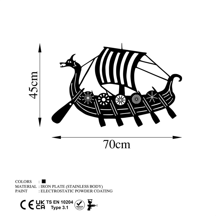 Dekoratív fali kiegészítő, Wallity, fém, fekete