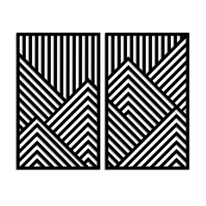 Dekoratív fali kiegészítő, Wallity, fém, fekete