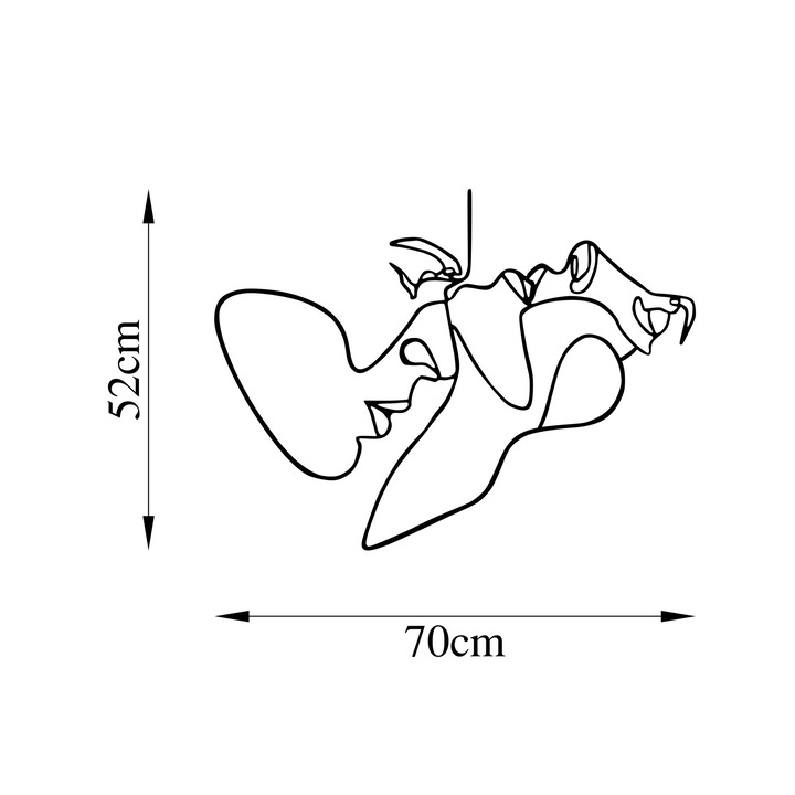 Dekoratív fali kiegészítő, Wallity, fém, fekete