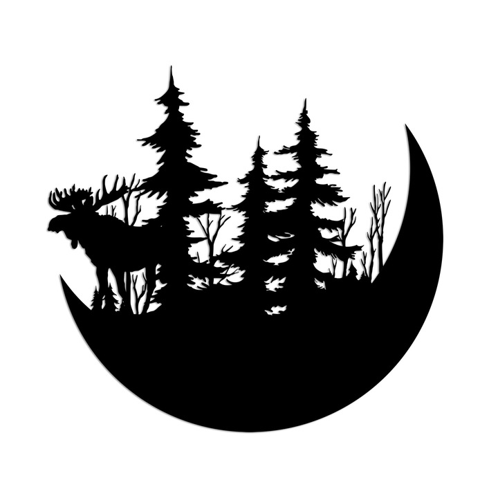 Dekoratív fali kiegészítő, Wallity, fém, fekete