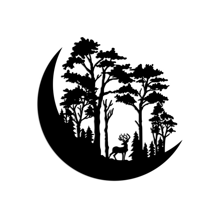 Dekoratív fali kiegészítő, Wallity, fém, fekete