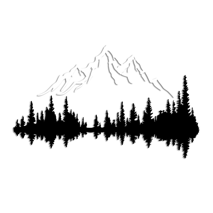 Dekoratív fém fali kiegészítő, Wallity, 52x20cm, 70x43cm, 1.5mm, szett