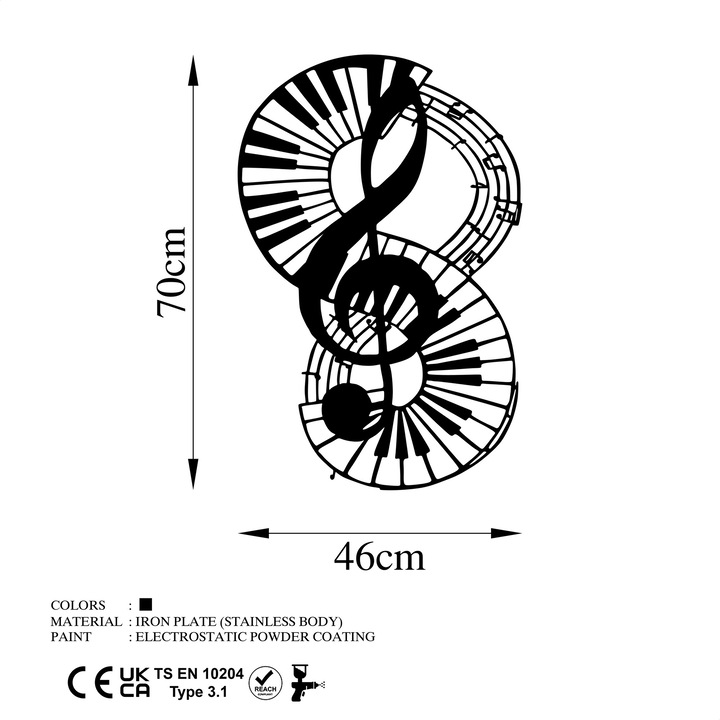 Wallity fém dekorációs festmény, 46x70cm, 1.5mm, 0.759kg