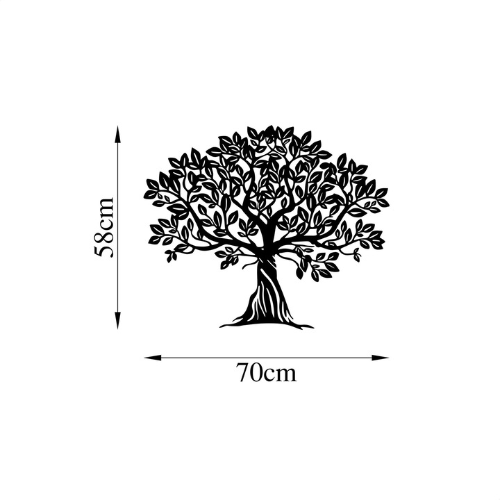 Dekoratív fém fali kiegészítő, Wallity, 70x58cm, vastagság 1,5mm