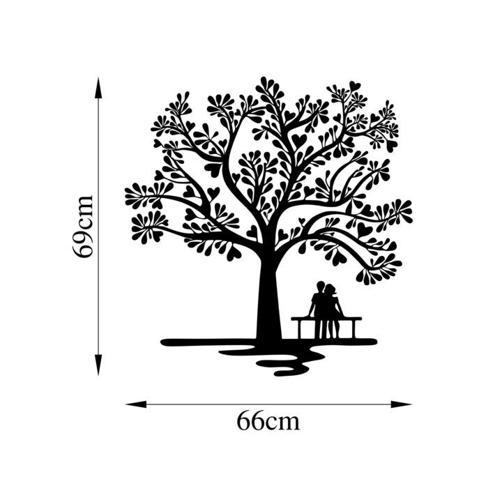 Dekoratív fém fali kiegészítő, Wallity, 66x69cm, 1,5mm vastagság